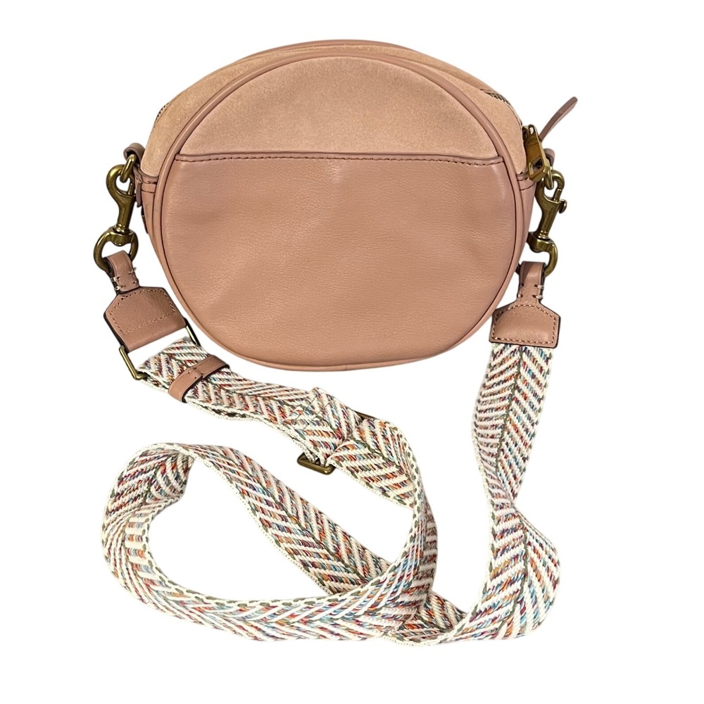 J. Crew Signet‎ Light Pink Suede Leather Round Crossbody Bag